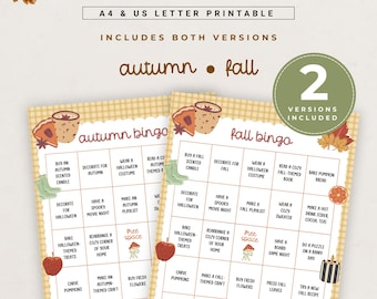 Fall Bingo Printable, Autumn Bingo Game, Fall Bucket List Challenge, Cozy Season Activities, Family Activity, Cozy Fall Activity