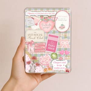 Inserto Coquette Kindle per custodia trasparente / Stampabile romantico per ragazze amanti dei libri / Ragazza preppy / Club del libro antisociale / Kindle Paperwhite