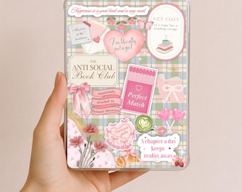 Coquette Kindle Insert for Clear Case | Romantic Printable for Bookish Girls | Preppy Girl | Anti Social Book Club | Kindle Paperwhite