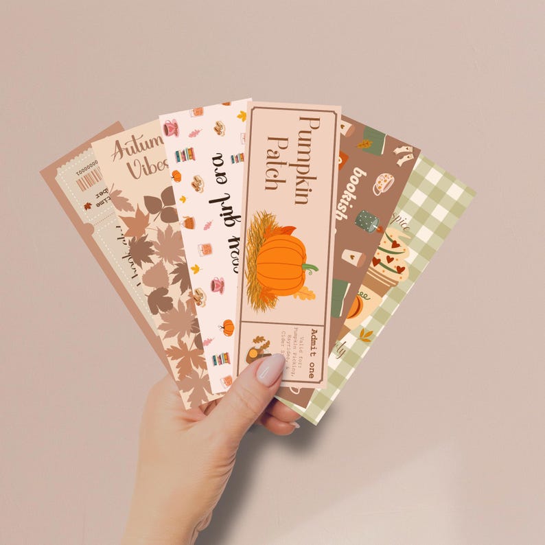 Set of 6 Cozy Fall Printable Bookmarks, Book Lovers Gifts, Autumn ...