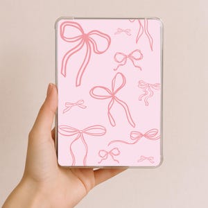 Printable Coquette Kindle Insert, Cute Pink Bow E-Reader Accessory, Bookish Gifts, Soft Girl Era, Paperwhite, Trendy Pink Bow Kindle
