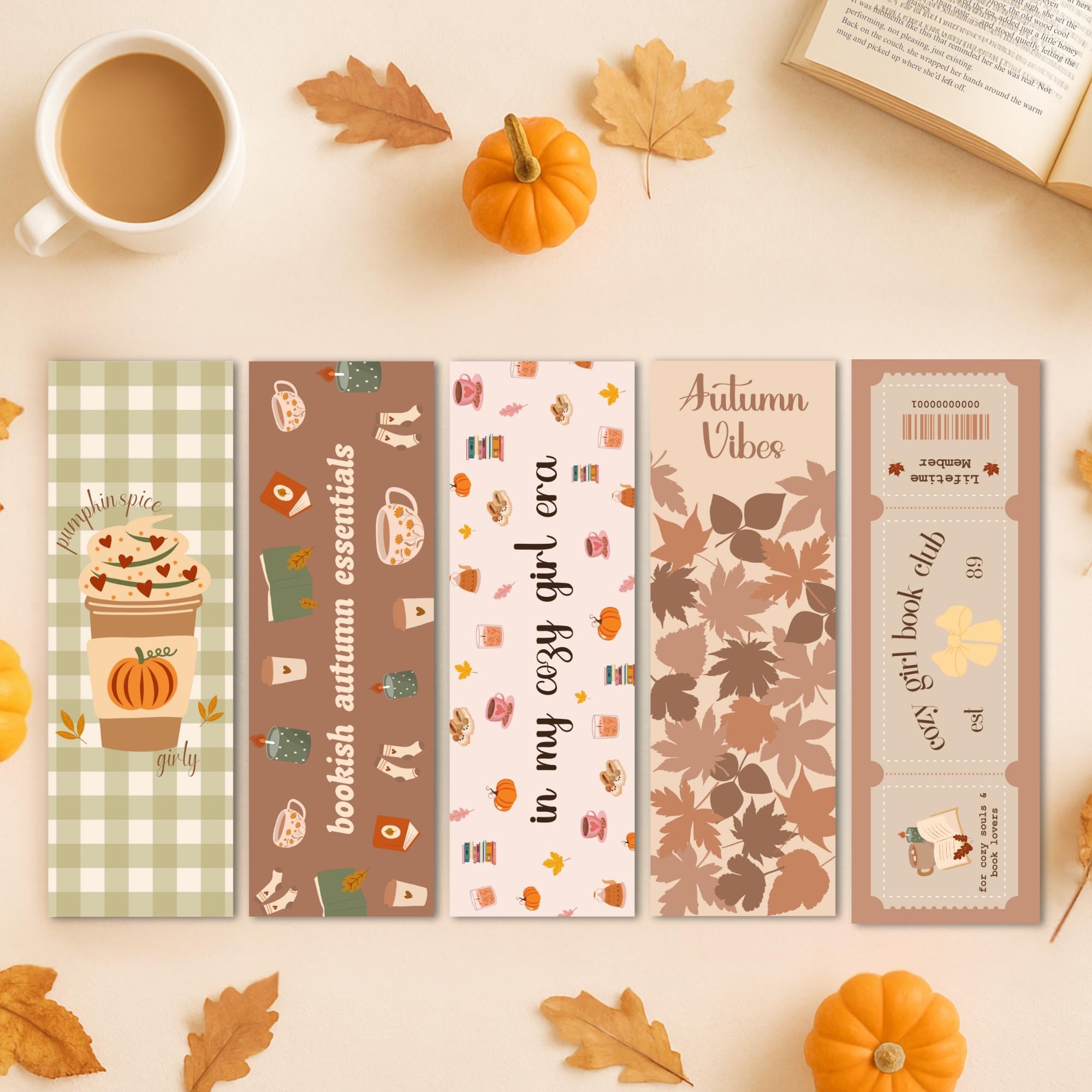 Set of 6 Cozy Fall Printable Bookmarks, Book Lovers Gifts, Autumn ...