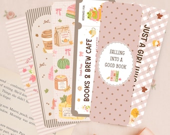 Printable Fall Bookmarks | Cute Autumn Bookmark Set for Book Lovers | Cozy Bookish Digital Download