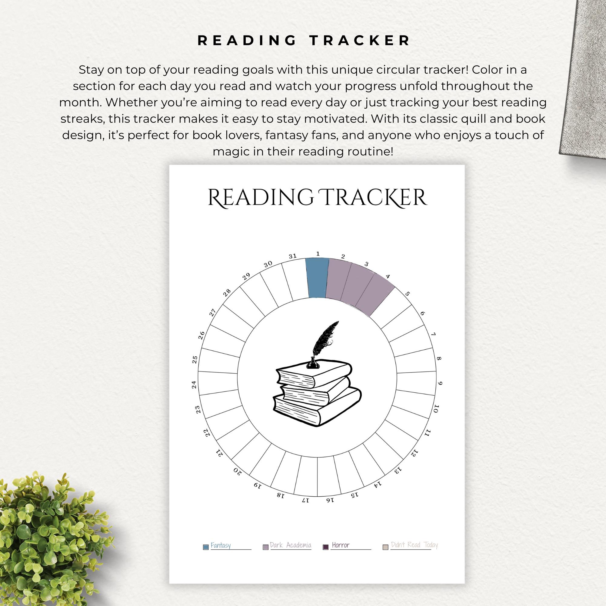 Reading Log Printable, Monthly Reader Tracker, Reading Journal for Book ...