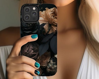 Dark Floral Academia, Dark Aesthetic, Gothic Victorian Floral, Roses Moody, Dark Aesthetic,  iPhone MagSafe Tough Case
