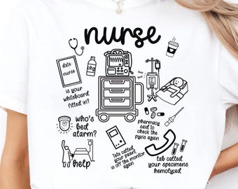 Camiseta divertida de Comfort Colors para enfermeras, humor con el que se identificarán las enfermeras registradas (RN), auxiliares de enfermería (LPN) y asistentes de enfermería certificadas (CNA), camiseta de enfermera con humor sarcástico, regalo de agradecimiento para enfermeras