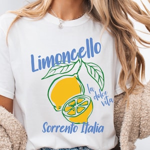 Camiseta Limoncello Comfort Colors, presente para ela, camiseta de frutas de verão, camiseta com estampa de limão Sorrento, Itália, coquetel italiano, boho, top limão