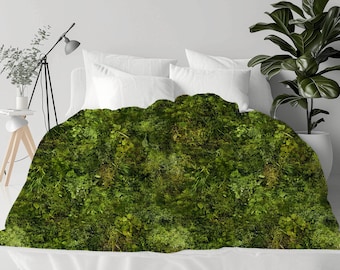 Moss Blanket, Fantasy Forest Throw Blanket, Cottagecore Blanket, Whimsical Nature Blanket, Faux 3D Moss Blanket, Nature Lover Moss Blanket