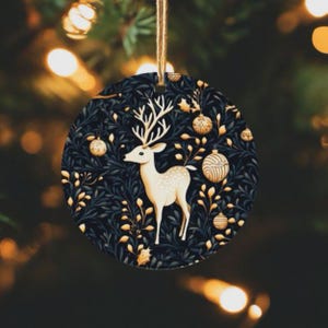 Scandinavian Christmas Ornament, Deer, Nature Christmas Ornament, Nordic, Hygge, Folk Art Christmas Ornament, Christmas Keepsake