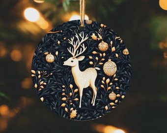 Scandinavian Christmas Ornament, Deer, Nature Christmas Ornament, Nordic, Hygge, Folk Art Christmas Ornament, Christmas Keepsake