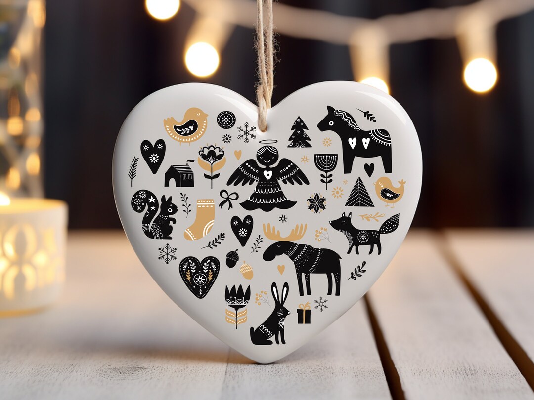 Scandinavian Christmas Ornament Folk Art Vintage Nordic Art Etsy