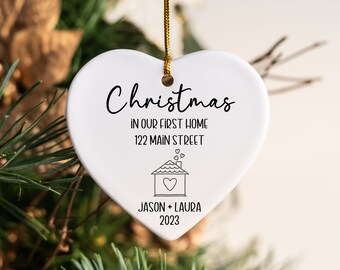 Christmas in our First Home Ornament, First Christmas Ornament, Couple Gift, Personalized First Home Ornament, Gift for New Home Owners