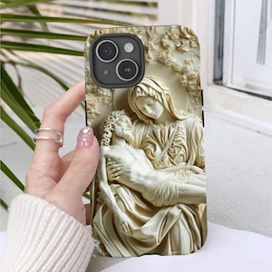 Religiöse Handyhülle Die Pietà Katholische Handyhülle Religiöses Geschenk Maria und Jesus Design Artisitic Schutzhülle Christian Phone