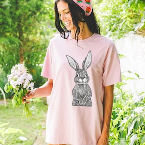 Bunny  Comfort Colors® Shirt Cute Spring T-shirt Rabbit Tee Soft Cotton Top Easter Shirt Graphic Tee Animal Lover Apparel Gift for Bunny Mom