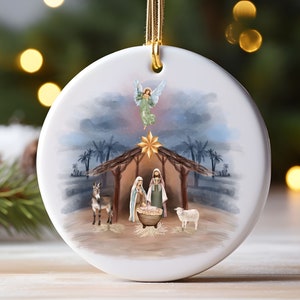 Nativity Christmas Ornament, Jesus The Reason for the Season, Christian Ornament, Nativity Scene Ornament, Ornament Exchange Gift