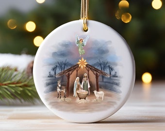 Nativity Christmas Ornament, Jesus The Reason for the Season, Christian Ornament, Nativity Scene Ornament, Ornament Exchange Gift