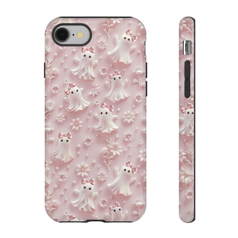 コケット フォンケース、ピンクのハロウィン フォンカバー、iPhone 15 など用のかわいいゴースト ケース、Google Pixel、Samsung フォンケース、タフ ケース 画像 7