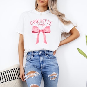 Coquette T Shirt, Coquette Girly Pink Bow Soft Tee, Soft Girl Shirt, Girly Tee, Premium Shirt Sizes S to 4XL, Comfort Colors® Coquette Top