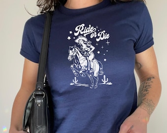 Koszulka dla niemowląt Cowgirl z lat 90., koszulka dla niemowląt Y2K Rodeo Western, koszulka dla niemowląt Vintage Cowgirl Ride or Die, koszulka dla niemowląt damska, estetyczna koszulka dla niemowląt z lat 90., modna