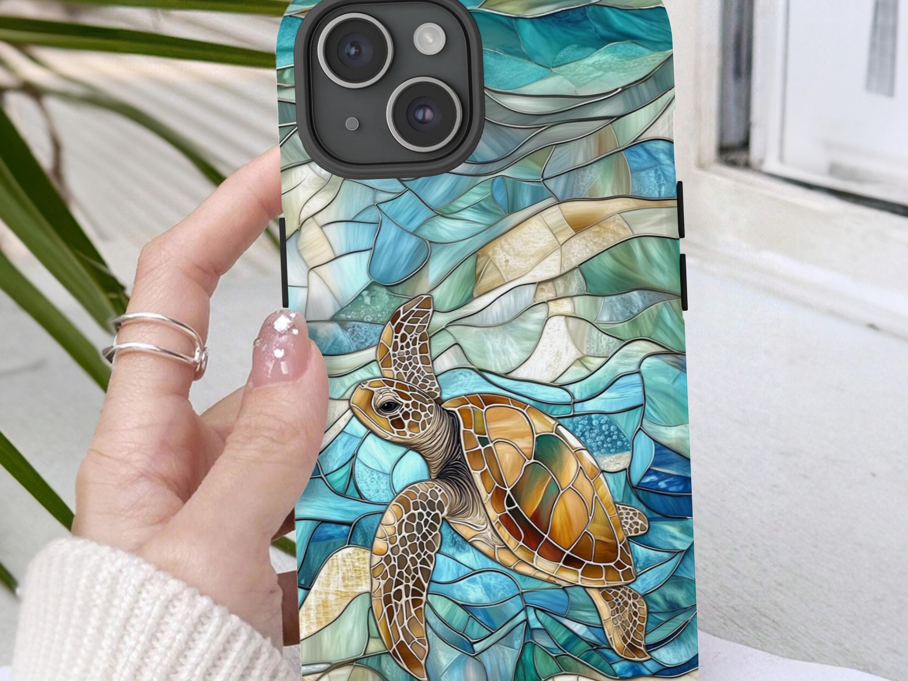 Sea Turtle Phone Case for iPhone Stained Glass Illusion Cell Phone Case  Unique Cell Phone Cover for Summer Gift for Her Sea Turtle Lovers - Etsy