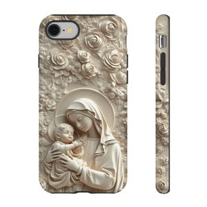 Mother Mary Holding Baby Jesus Phone Case, Christian Phone Case, Catholic Phone Case, iPhone 15 and more, Google Pixel, Samsung Phone Cases image 8