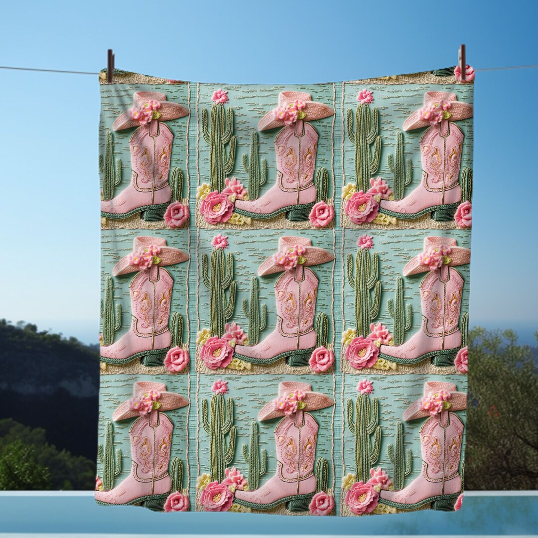 Light Pink Cowgirl Cozy Blanket