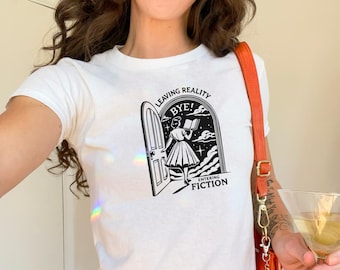 Maglietta per neonati Y2K, maglietta retrò per amanti dei libri, maglietta letteraria, regalo per lei, maglietta corta anni '90, club del libro, maglietta vintage per topi da biblioteca