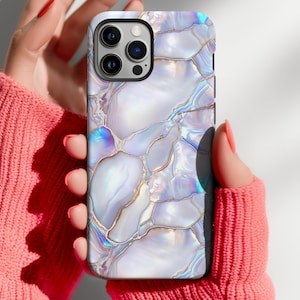 Mother of Pearl Phone Case Abalone Shell Iridescent iPhone Case Gift for Her Pearlescent Cell Phone Cover Phone Accessory iPhone 16 Pro