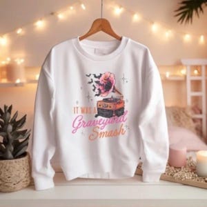 Vintage Halloween Sweatshirt, It was a Graveyard Smash, Retro Phonograph, Bats, Retro Halloween Crewneck, Spooky Season