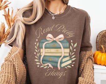 Read Pretty Things Comfort Colors T-shirt: vintage Book Lover-shirt
