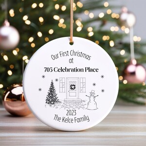 Personalized First Christmas in our New Home Ornament, First Christmas New Home Ceramic Ornament For Couples or Families
