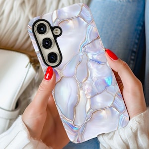 Mother of Pearl Phone Case Abalone Shell Iridescent Samsung and Google Pixel Cell Phone Cases Pearlescent Cell Cover Gift for HerTough Case