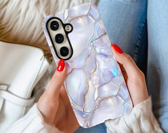 Mother of Pearl Phone Case Abalone Shell Iridescent Samsung and Google Pixel Cell Phone Cases Pearlescent Cell Cover Gift for HerTough Case