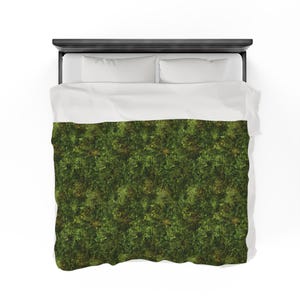 Moss Blanket, Fantasy Forest Throw Blanket, Cottagecore Blanket, Whimsical Nature Blanket, Faux 3D Moss Blanket, Nature Lover Moss Blanket image 10