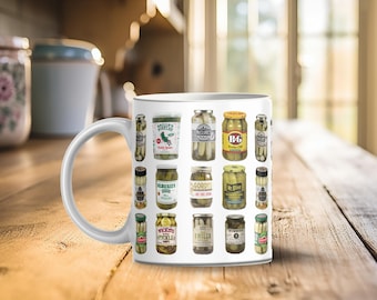 Pickle Becher Vintage Dosen Pickles Kaffeetasse Geschenk für Pickle Liebhaber Einzigartige Pickle Geschenk Neuheit Keramikbecher Selbstgemachte Gläser mit Pickles