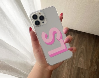 Personalized Large Monogram Phone Case, Custom Initial Phone Case, Large Initial Phone Case, iPhone Clear Phone Case, Samsung Phone Case