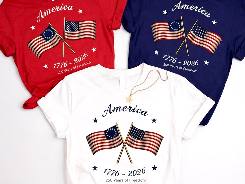 Made in America Shirt, Patriotic USA Flag Tee, America 250th Anniversary T Shirt, 4th of July Matching Family Gift for Semiquincentennial image 2