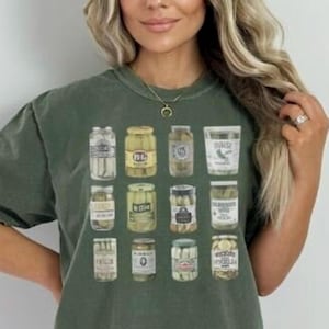 Comfortkleuren Vintage ingeblikte augurken shirt augurk minnaar T-shirt dames foodie-T-shirt Beste vakantiecadeaus