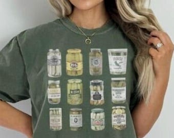Comfort Colors Vintage Canned Pickles T-shirt Pickle Lover T-shirt Dam Foodie T-shirt Bästa Julklappar