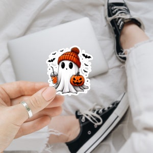 Cute Ghost Sticker, Halloween Ghost Sticker, Spooky Season Sticker, Fall Ghost Sticker, Gift for Halloween Cute Ghost Vinyl Decal