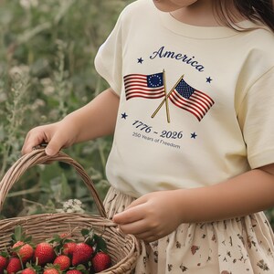 Made in America Shirt, Patriotic USA Flag Tee, America 250th Anniversary T Shirt, 4th of July Matching Family Gift for Semiquincentennial image 4