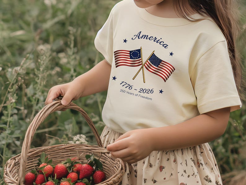 Made in America Shirt, Patriotic USA Flag Tee, America 250th Anniversary T Shirt, 4th of July Matching Family Gift for Semiquincentennial image 4