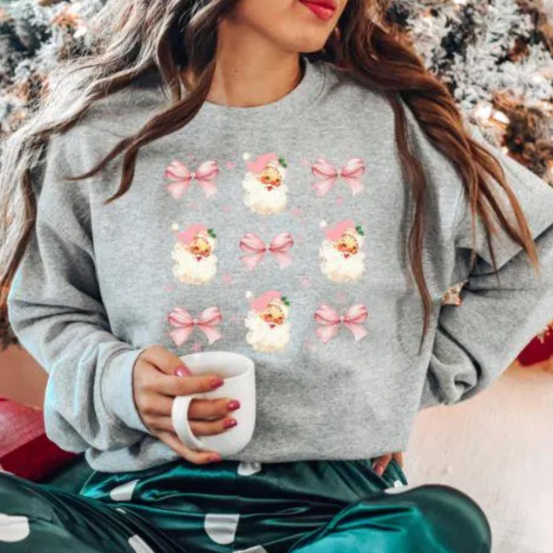 Pink Bow Christmas Tree Pants Set main image 1