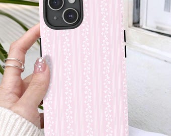 Dainty Wildflower Pink Phone Case, Floral Phone Cover, Girly Coquette Protective Cell Phone Case, Pink Grandmillenial Phone Case iPhone 17,