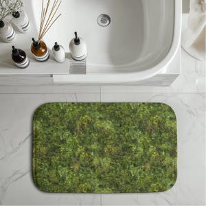 Moss Bath Mat, Nature Lover, Enchanted Forest Floor Bath Mat, Earth, Nature, Green, Forest Moss Home Decor, Bathroom Decor, Bath Mat