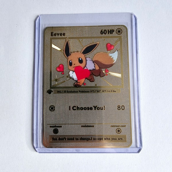 Pokemon Card Evoli Metal Gold Heart Pokémon VMAX V i Choose you Easter Gift Easter Gift