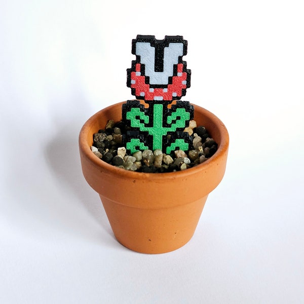 Super Mario Geschenk Piranha Pflanzen Nintendo Pixel im Topf Gamer Piranha Pflanzenperler Hama Videospiel Gamer Raum Pixel Art Dekor Perler