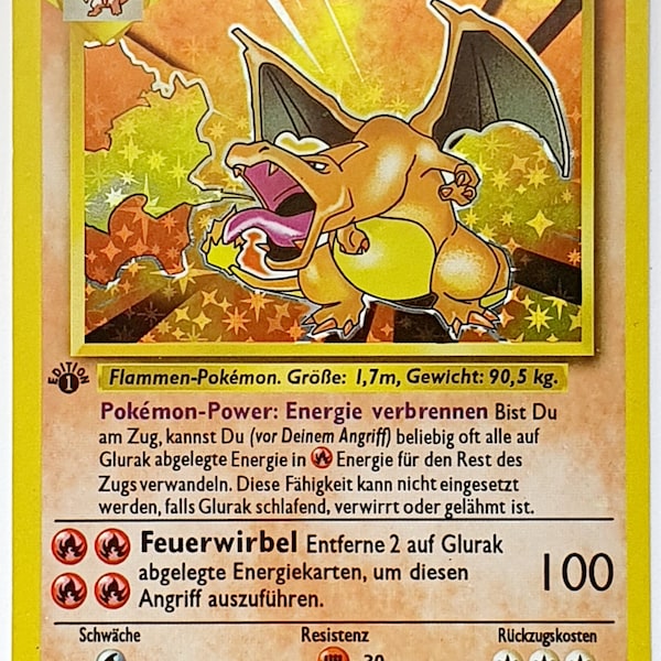 Pokemon Karte Glurak Bisaflor Turtok Nachbildung First Edition Charizard Pokémon Proxy German Deutsch Choose