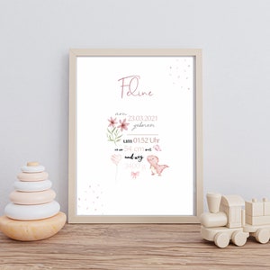 GEBURTSTAFEL A4 | A3 | minimalistisch | Geburtsdaten Poster | Geburtsposter | Geburtsbild | personalisiertes Geschenk zur Geburt