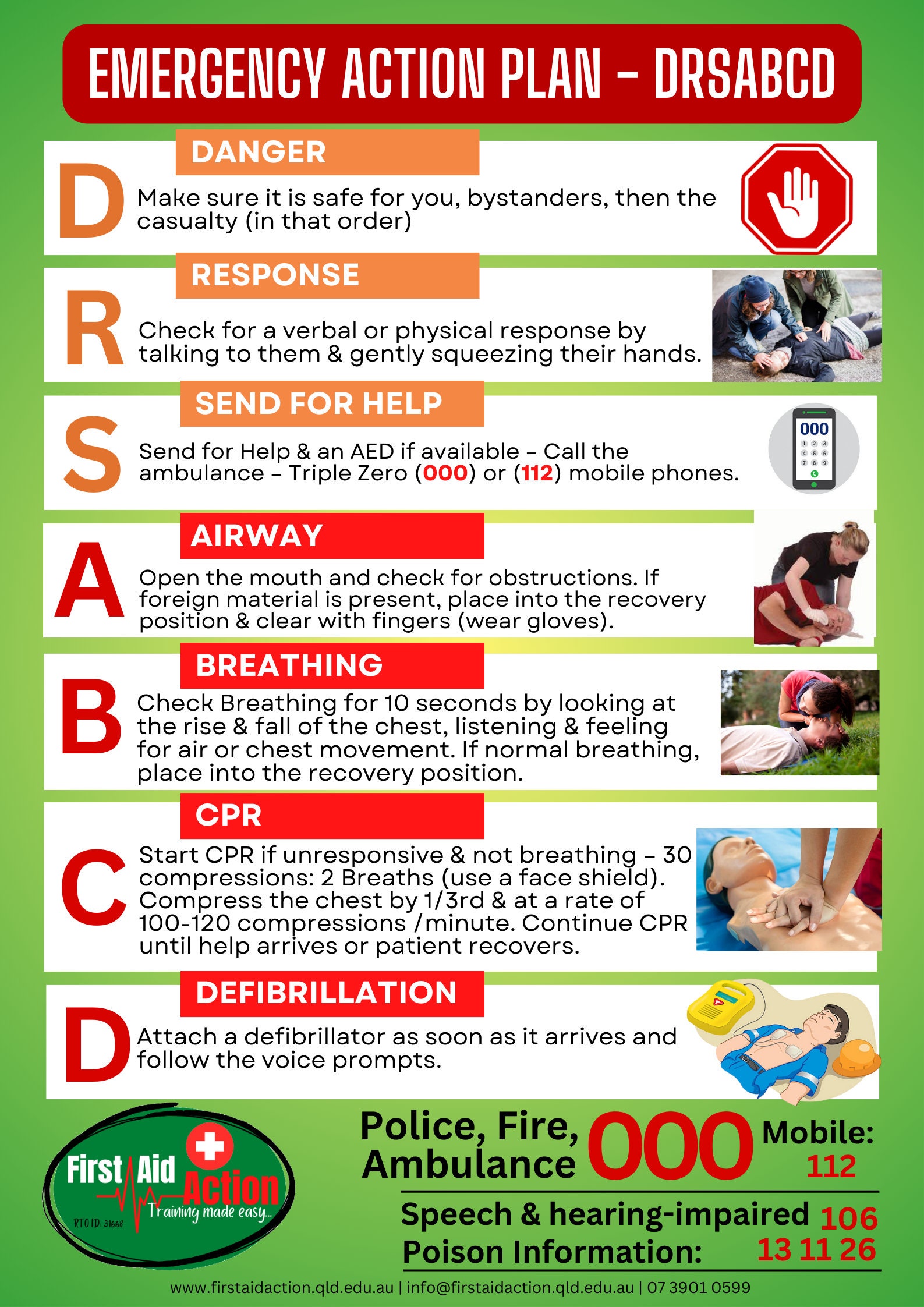 cpr poster - drsabcd (notfall - australische version) laden sie